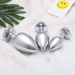 3 Pcs Luxury Jewelry Design Fetish Heart Metal Anal Butt Plug(Mixed-1)