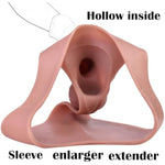 Universal Size Elastic Liquid Silicone Soft Wearable Dildo Panties Realistic Dildo Panties With 7.5 Inch Dildo Strap On Dildo Adult Sex Toy For Men Women Couple Waterproof Flexible Hollow Sleeve