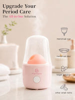 Menstrual Cup Sterilizer Fits Menstrual Cups and Disc, See-Through Design, Includes Measuring Cup, Auto Shut Off, for Home, Dorm and Travel