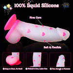 8" Thick Girthy Monster Fantasy Dildo - Big Pink Clear Horse Dragon Dildos, Strap On Dildo With Suction Cup, Curved Silicone Dildos For G Spot Anal Play, Adult Sex Toys & Games For Women Men Couples