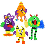 4 Pack Halloween Silly Monster Foam Magnet Craft Kits for Kids