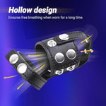 Leather Cock Ring Sex Bondage With Metal Ball — Adjustable Leather Penis Weight Bearer & Hanger, Cbt Penis Weight For Cock And Ball Torture, Scrotum Stretch Play For Men And Bdsm Lovers