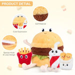 4-In-1 Hamburger Plush Toys With Baby Plushies, 4Pcs Set Stuffed Animals Surprise Inside, Soft & Squishy Cheeseburger Pillow Plushies Decor, Cuddly Stuffed Toys Gift For Kids & Adults