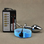 Bullet Metal Electric Shock Anal Plug Male Elastic Adjustable Penis Ring Electric Shock Cock Ring Set Male Anal Plug Sex Toy