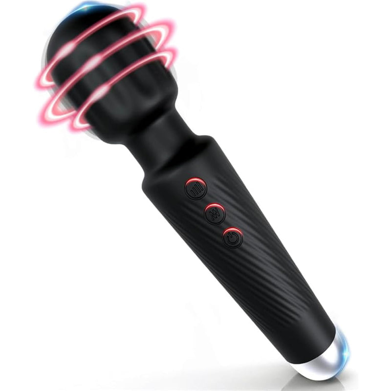 Vibrator Wand Adult Sex Toys For Woman, G Spot Dildo Clit Stimulator Vibrators With 8 Speeds & 20 Patterns, Clitoris Stimulation Vibrator Wand Massager Sexual Tools For Her Pleasure (Black)