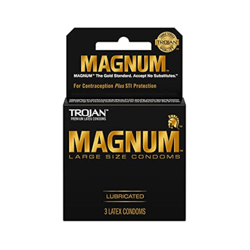 Trojan Magnum Lubed Condoms, 3 Count, Large Size