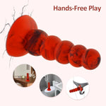 5 Balls Dildo,6.7" Long Anal Beads Vaginal G-Spot Deep Stimulation,Butt Plug With Strong Suction Cup For Male Female,Liquid Silicone Anal Plug Adult Sex Toy,Black&Red