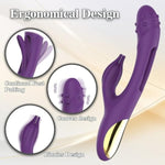 3 In 1 Dildo Rabbit Vibrator For Women - Multi-Function With Built-In Beater For G-Spot And Clitoris Tapping - Rechargeable & Very Quiet - Great For Solo And Couples Play