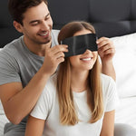 2 Pcs Blindfold and Hand Ties for Bedroom, Blockout Satin Sleep Mask
