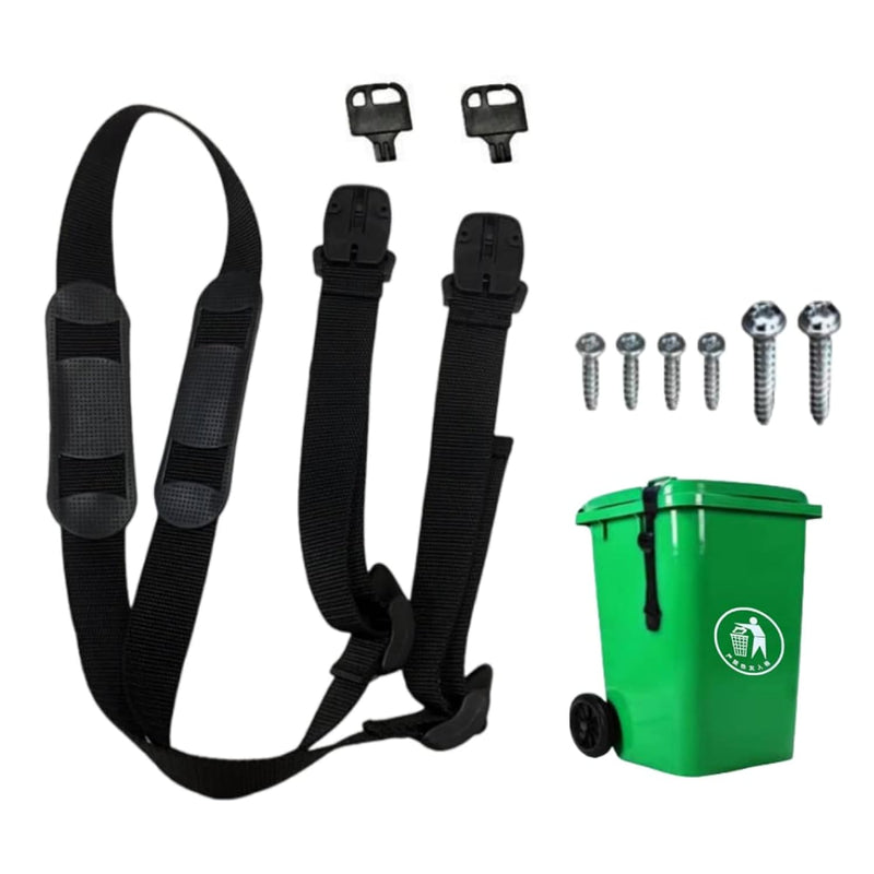 Trash Can Lid Lock Adjustable Dustbins Secure Lock Straps,With Mount Screws & Bu