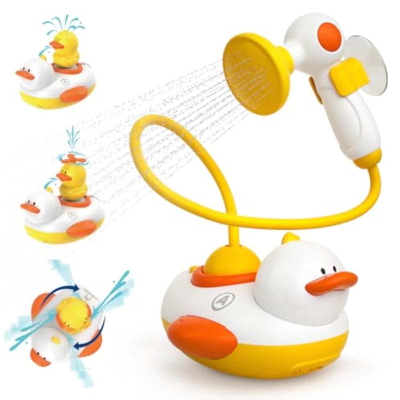 Duckie Baby Bath Toys, Baby Bath Shower Head For Bathtub With Three Squirting Ducks, Birthday Gift For Toddler Boys Girls