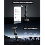 Ridge Anal Beads Vibrator, 360° Rotating Vibrating Butt Plug + Personal Lubricant Privacy Water-Based Lube Non-Sticky Lubrication For Men, Women And Couples