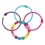 24 Pcs Pony Bead Bracelets for Kids, 3 Colors with Snap Closure