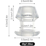 Hollow Tunnel Butt Plug, 2.48 Inch Transparent Anal Plugs Expander Tunnel Dilator Sex Toys For Women,Men