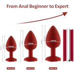 Anal Plug Rose Sex Toy Set, 3Pcs Silicone Butt Plug,Anal Plugs Training Set With Flared Base,Adult Prostate Massage For Women Men Couple Beginner
