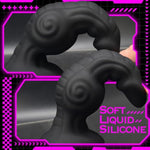 Realistic Dildo 9.05 Inch Black G-Spot Dildo Liquid Silicone Textured Fake Penis With Strong Suction Cup & Big Knot & Tapered Glans Sex Toys For Women Men Vaginal Anal Masturbation