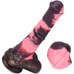 9.8 Inch Realistic Big Silicone Horse Dildo Thick Anal Toy Huge Animal Dildo Ribbed With Suction Base Hands-Free