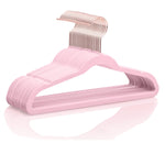 Premium Kids Velvet Hangers (Pack Of 50) 14" Wide With Copper Rose Gold Hooks,Sp