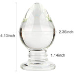 Extra Large Glass Butt Plug 2.3 X 4.13 Inch G-Spot Crystal Anal Plug Bum Plug Heavy Duty Weight Anal Trainer Pleasure Sex Toy
