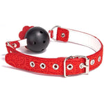 Sm Ball Gag Bondage Kit Bell Mouth Sex Toy Open Adjustable Straps Leather Adult Sexy Games Gear