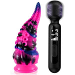 Tentacle Realistic Monster Dildo + Electric Shock Wand Vibrator