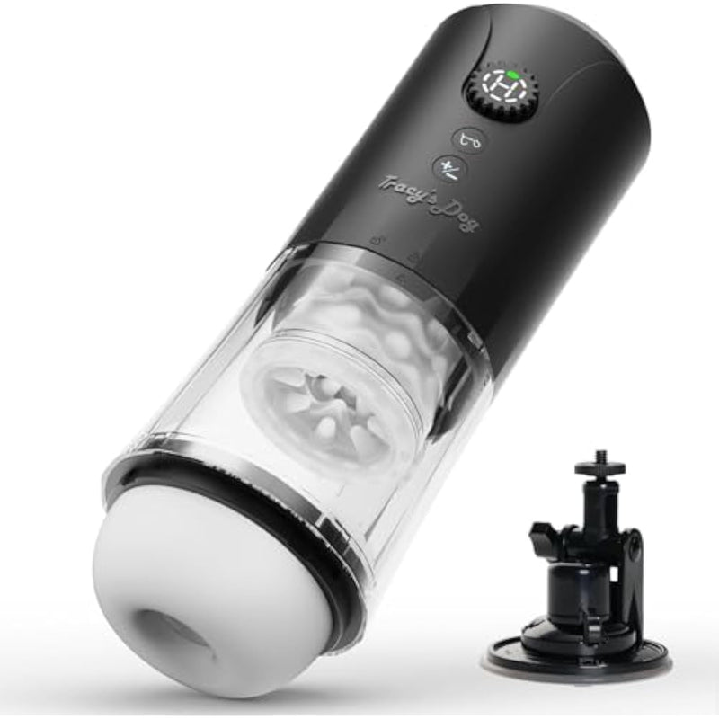 Automatic Male Masturbator, Sex Toys For Men With 5 Thrusting & Rotating & Vibration Modes, Hands Free Male Sex Toy With Infinite Speed Regulation, Lcd Display & Suction Base Penis Pump