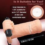 3In1 Vibrating Penis Sleeve Enlarger With Rechargeable Clitoral Vibrator,10 Vibration Modes Couple Sex Toys,Girth Enhancer Extender For Men With Elastic Cock Ring To Enhance Hardness Delay Ejaculation
