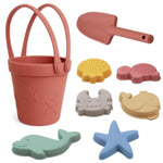 Silicone Beach Toys For Toddlers, Collapsible Sand Bucket & Shovel Set, For Kids 1-3 3-5, Travel Essentials With 6 Animal Shapes For Boys & Girls