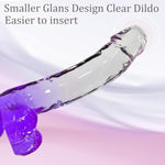 Realistic Dildo Sex Toys For Woman, 8.7" Soft G-Spot Dildo With Strong Suction Cup, Lifelike Clear-Purple Gradient Penis Adult Sex Toy For Vaginal And Anal Stimulation
