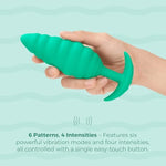 Bump Texture Small Vibrating Anal Plug - Rechargeable Silicone Butt Plugs, Anal Sex Toys For Adults - Mint Green
