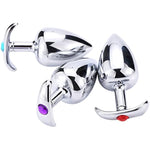 Stainless Steel Anal Plug For Wearing Ship Anchors Pulling Butt Plug G-Point Dilator For Jewel Base Adult Sexual Toy(Blue,L)