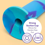 Air And Water Curved Dildo - 7 Inch Suction Cup Dildo For Women - Multicoloured Smooth Silicone - Harness Compatible Strap On - Adult Sex Toy - Waterproof - Blue