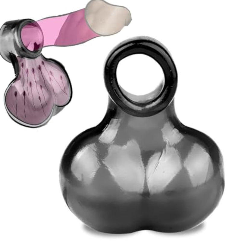 Male Ball Stretcher Chastity Cage Cock Ring Scrotum Ring Time Delay Pleasure Enhancing Bondage Sex Toys