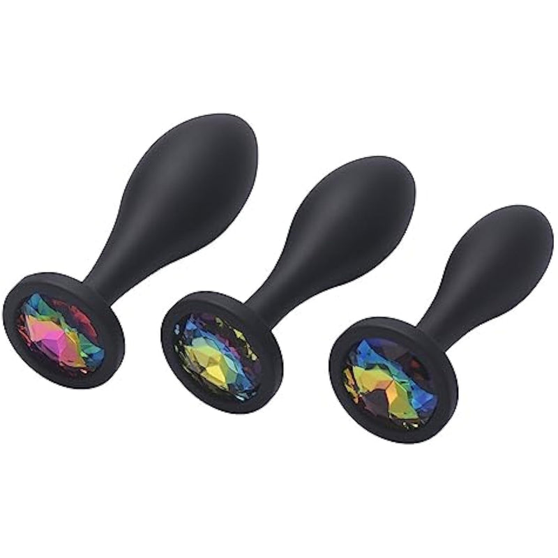 Anal Plug Adult Sex Toy,3Pcs Jeweled Anal Toys Anal Training Kit Adult Sex Toys Games Butt Plug,Personal Anal Plug Sex Toy For Adult Women,Men And Couples (Multicolour)