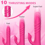 Thrusting Vibrator Sex Toys - G Spot Dildo Vibrators With 10 Powerful Vibration 10 Thrust Modes, Rabbit Dildos Silicone Waterproof Clitoral Stimulator, Adult Sex Toy For Women