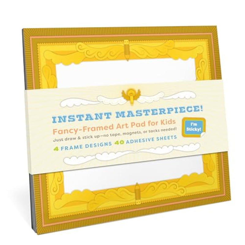 Framed Art Pad for Kids with 40 Adhesive Sheets, 10 x 8 Inch