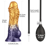 8” Dual Density Inflatable Anal Dildo Silicone Butt Plug Knot Realistic Fantasy Dildo Adjustable Adult Anal Sex Toy Beginner Training Sets With Strong Suction Cup For Women Men Beginners Couples