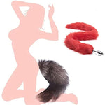Butt Plug Fox Tail Cosplay Anal Plug Anal Butt Plug Adult Sex Toys For Beginner Women Men Couple (31" Red-1)