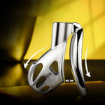 Male Chastity Device Cock Cage With 3 Different Rings Metal Penis Cage With Belt And Concealed Lock Stainless Steel Chastity Cage For Man Penis Restraints Breathable Sex Toys Bondage Gear
