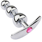 Metal Anal Plug Mushroom Head Detachable Anchor Jewel Base Butt Plug Wearing Stainless Steel Three Beads Anal Plug For Couple