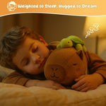 Weighted Stuffed Animals Capybara Plush, Weighted Capybara Stuffed Animals With Turtle Backpack, Soft Pillow Toy For Kids Adults, Birthday Present & Christmas Gifts 9.8 Inch, 0.8 Lb