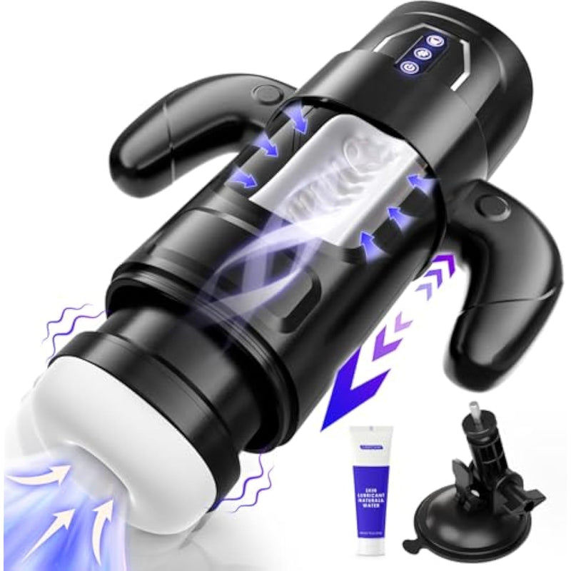 Male Masturbator Sex Toys- Electric Men Sex Toys With 6 Thrusting & 3 Suction, Automatic Sucking Male Masturbation Cup With Handle, Penis Pump Pocket Pussy Stroker Vibrator For Adult Men
