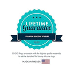 Elements Luxe Classic Thin Silicone Ring - Comfortable And Flexible Design - 4.3Mm Wide, 1.75Mm Thick - Midnight Pearl - Size 5