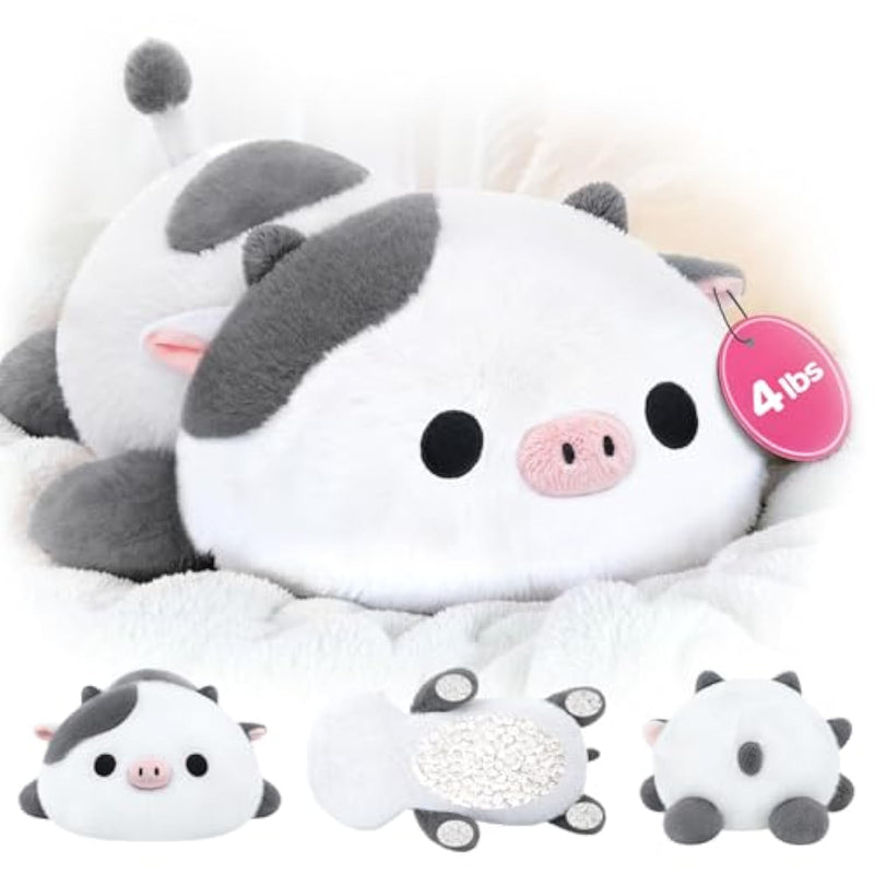 Weighted Stuffed Animals 4.0 Lbs– Weighted Cow Plush, Weighted Cow Plush Animals For Kids, Cow Weighted Plushies, Birthday Gifts For Women, Girls And Males (23 Inch)