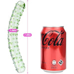 Glass Dildo 7.48" Pleasure G-Spot Wand Butt Plug Double Ended Dildo With Pleasure Pellets Prostate Massager Masturbation Sex Toy For Men Women Lesbian