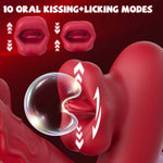 G Spot Vibrator Dildo Sex Toys - Adult Female Sex Toy With 10 Flapping & Vibrating & Licking Biting Modes Tongue Clitoral Stimulator For Women, Sucking Clit Vibrator For Nipple Anal Pleasure Sex Games