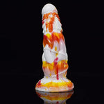 Curved Soft Silicone Made Colorful Dildo Anal Plug Multi Colored Flexible Hands-Free Odorless (Red+Yellow+White)