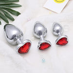 Luxury 3-Piece Metal Anal Butt Plug Set with Heart Design