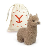 Handmade Baby Alpaca Wool Ornament, 3.5 Inch Felted Beige Alpaca Decoration