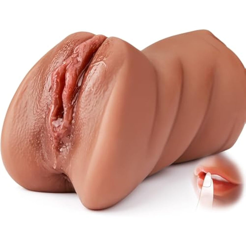 3 In 1 Pocket Pussy Male Masturbators With Lifelike Face, Sex Doll With Realistic Textured Mouth Vagina And Tight Anus, Masturbator Male Stroker Deep Throat Oral Adult Sex Toys For Men Pleasure(Brown)